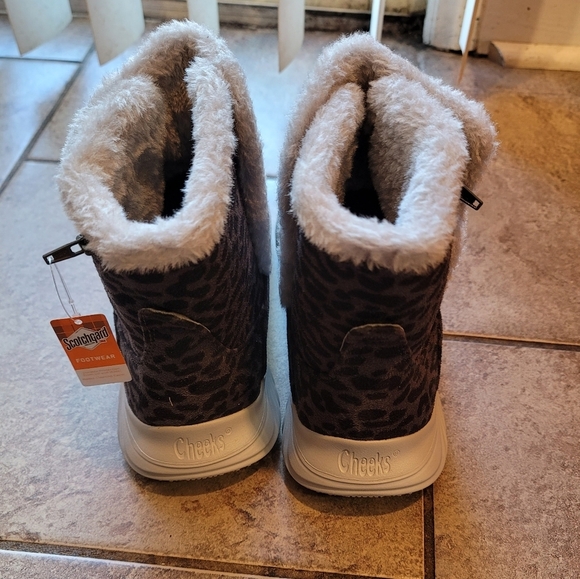 Cheeks Tony Little Whimical Gray Cheetah Print Fit Body Sport Boots Size 9 - Picture 7 of 8